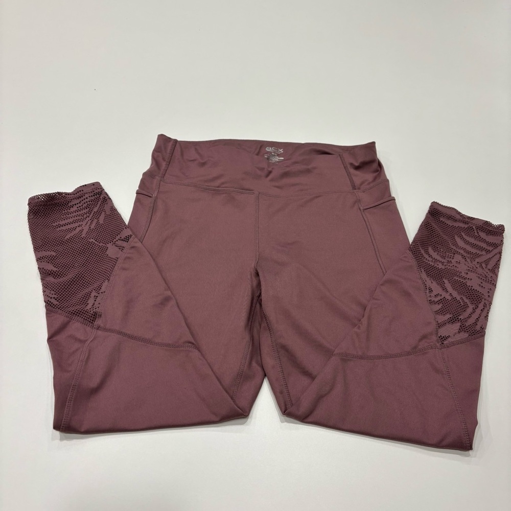 ACX Purple Leggings with Mesh Detail - Picture 3 of 10